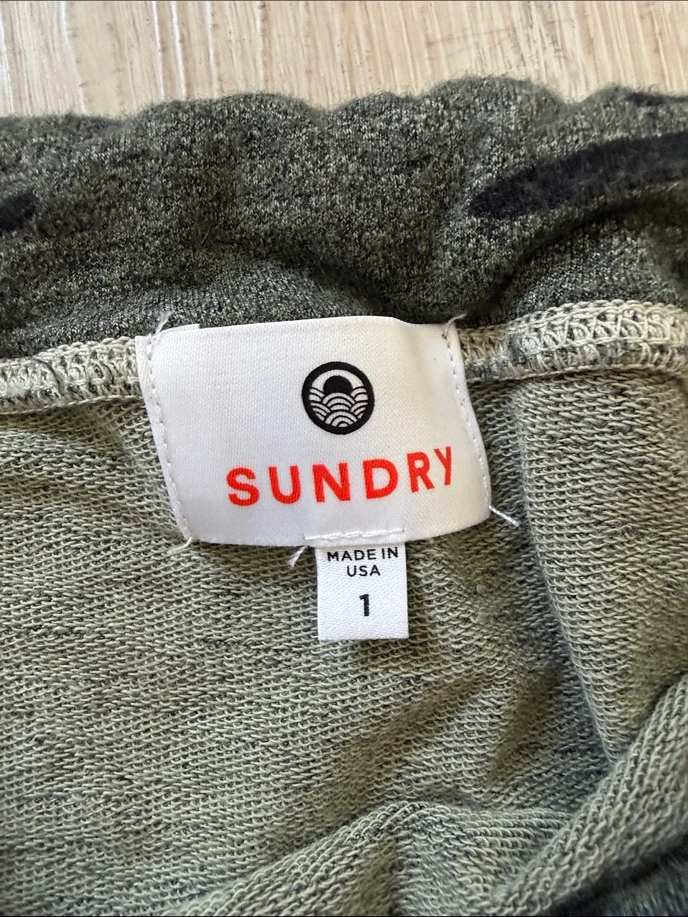 Sundry Olive Green Camo Drawstring Mini Skirt